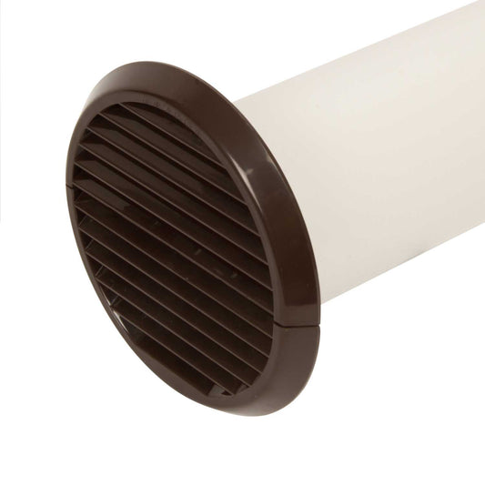 Xpelair 100mm 4" Simply Silent Easy-Fit Round Wall Kit Brown