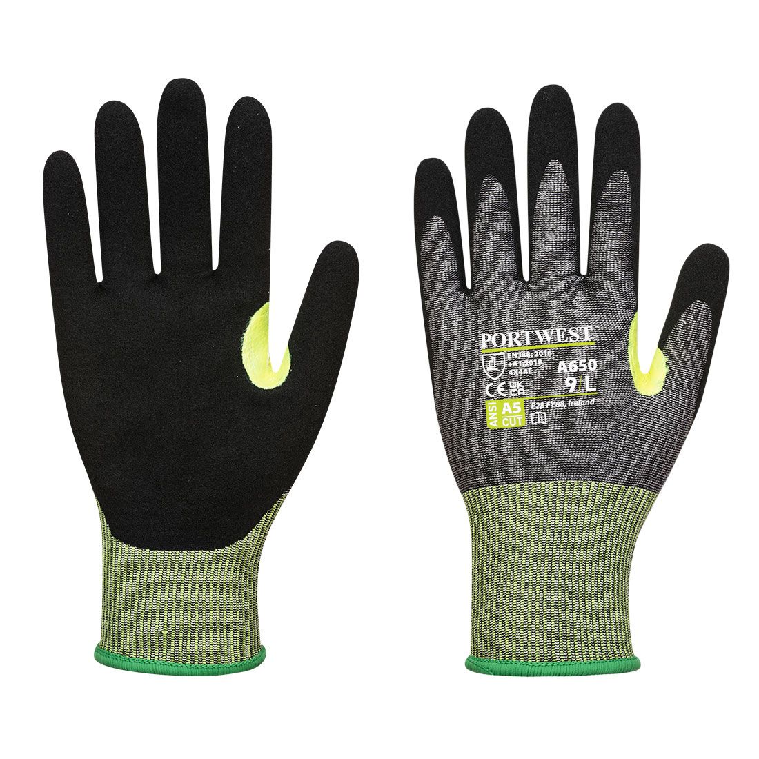 CS Cut E15 Nitrile Glove, L, R, Grey/Black