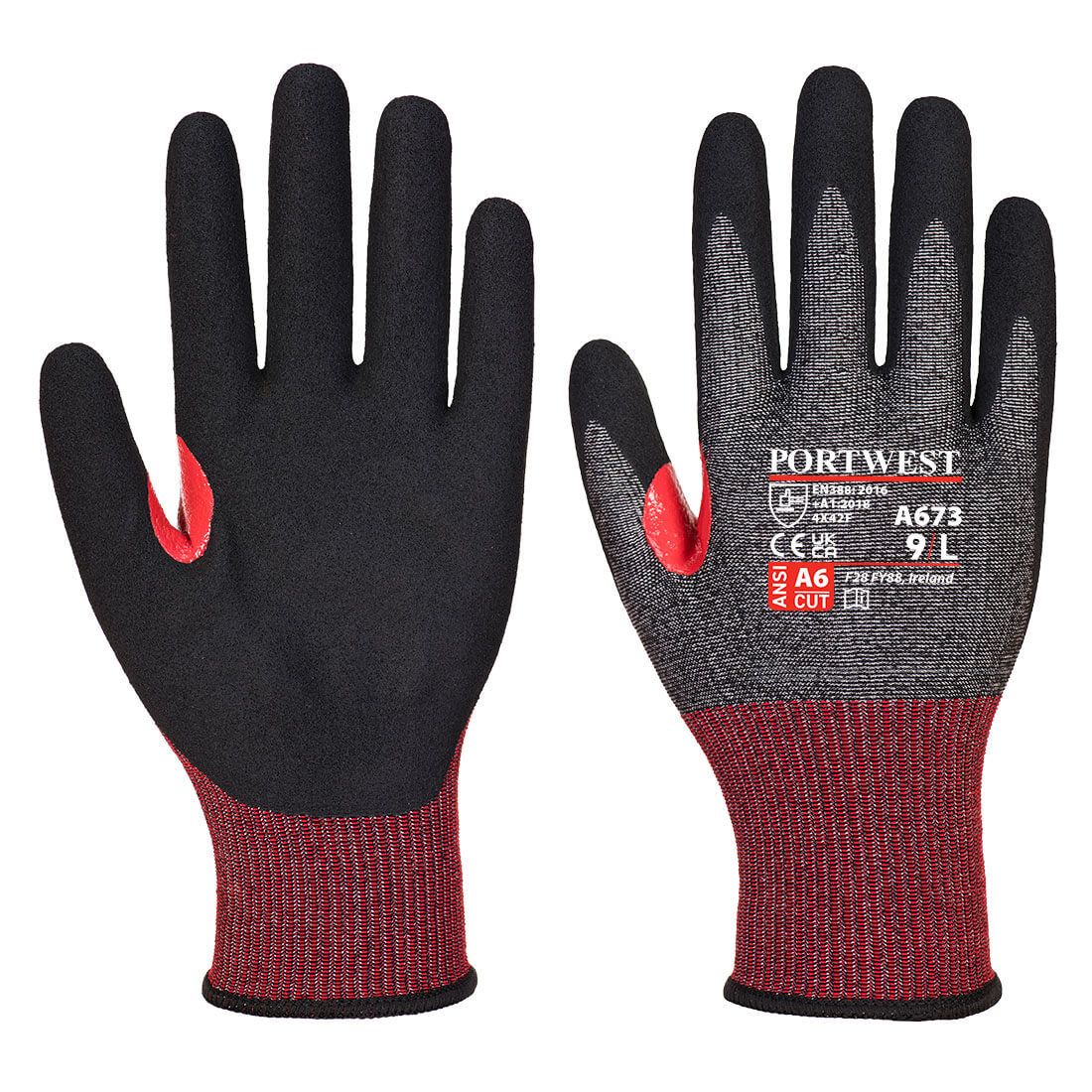 CS Cut F18 Nitrile Glove, L, R, Black