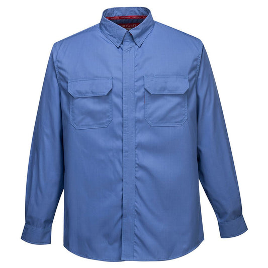 Bizflame Work Shirt, L, , Blue