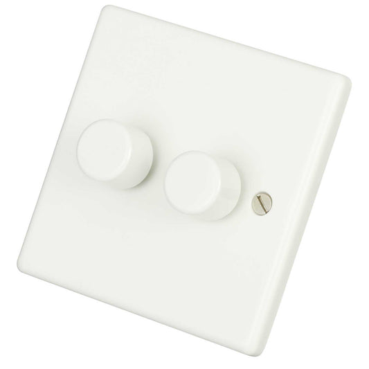 Zano Controls 150W 2 Gang Easy Fit LED Dimmer White